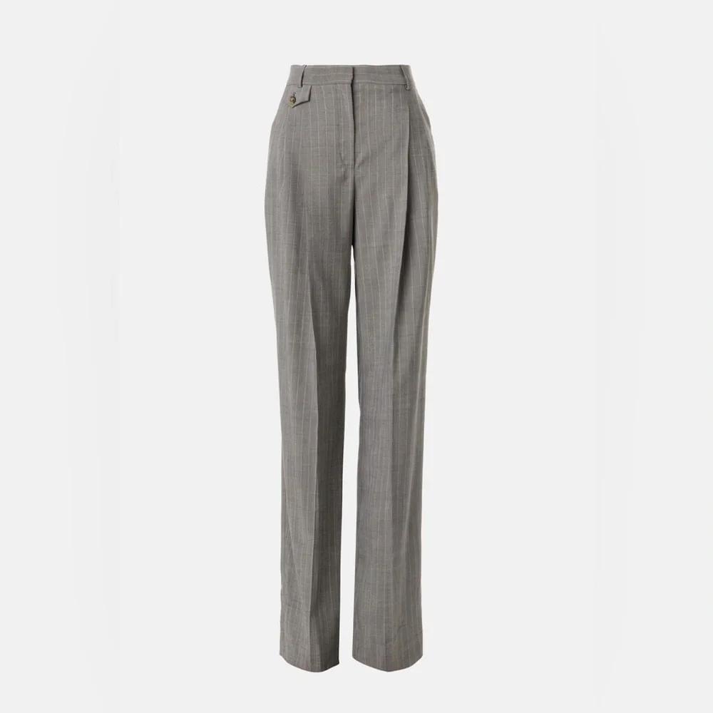 HUGO BOSS Charcoal Pinstripe Pants Trousers $348 retail size 6 100% virgin wool - Picture 6 of 6